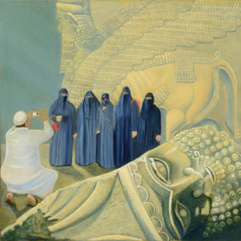 Malerei mit dem Titel "Bitte lächeln - Kee…" von Gabriele Roman, Original-Kunstwerk, Öl