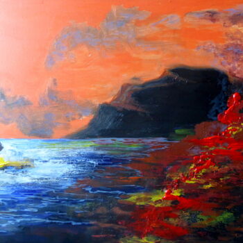 Peinture intitulée "Le rouge et le noir…" par Claude Julia (CJULIA), Œuvre d'art originale, Acrylique