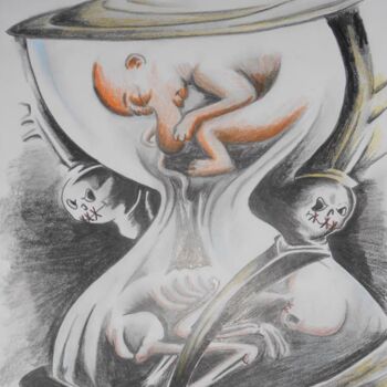 "Tiefsinnige Gemälde…" başlıklı Resim Gerhard Cartoon tarafından, Orijinal sanat, Kalem