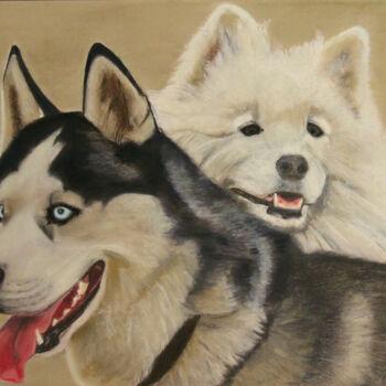 Peinture intitulée "Les nordiques" par Catherine Costet (Lccat), Œuvre d'art originale, Pastel