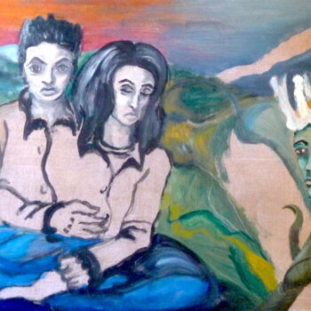 Malerei mit dem Titel "Dualité" von Edith Bos Boyer (EDITH DONC), Original-Kunstwerk, Acryl