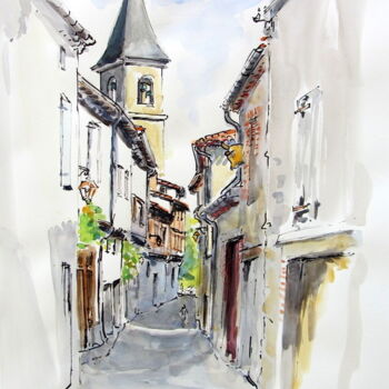 Peinture intitulée "Lautrec : rue princ…" par Anne-Marie Mary, Œuvre d'art originale, Aquarelle
