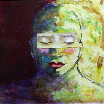 Painting titled "Auriez vous un doute" by Christine Vannier, Original Artwork, Acrylic