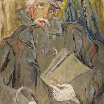 Peinture intitulée "Vieux chauffeur" par Dominique Bertrand, Œuvre d'art originale, Huile