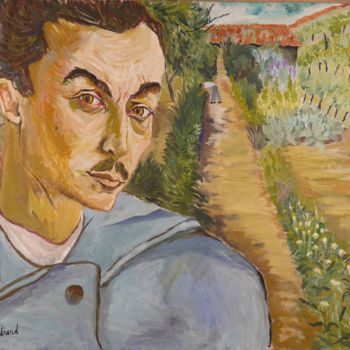 Malarstwo zatytułowany „Autoportrait au Ver…” autorstwa Dominique Bertrand, Oryginalna praca, Olej