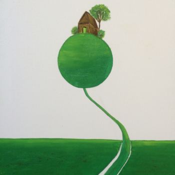 Painting titled "Recul" by Wilcox, Original Artwork, Oil Mounted on Wood Stretcher frame