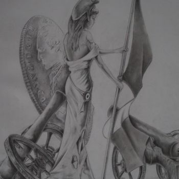 Dessin intitulée "Liberté" par Philippe Dran, Œuvre d'art originale