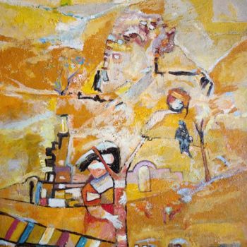 绘画 标题为“La Femme et l'échel…” 由Houda Moussa, 原创艺术品, 丙烯