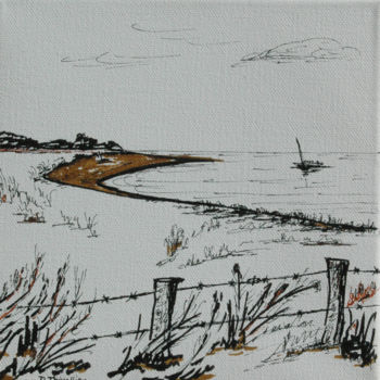 Zeichnungen mit dem Titel "SITE Protégé  ÎLE D…" von Dominique Thivollier, Original-Kunstwerk, Tinte