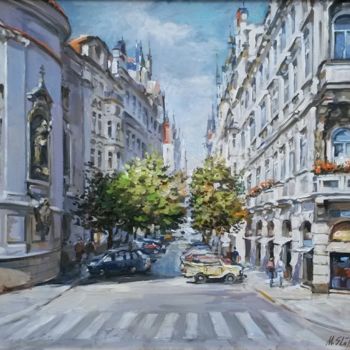 "Parizska street in…" başlıklı Tablo Michael Slutsker tarafından, Orijinal sanat, Petrol