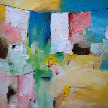Peinture intitulée "Quelque part" par Kam Bendi, Œuvre d'art originale, Huile Monté sur Carton