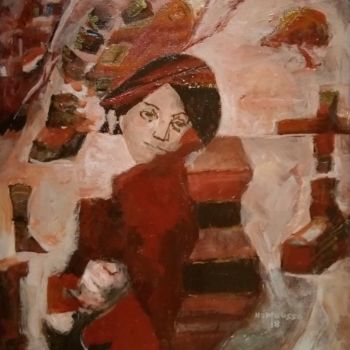 绘画 标题为“La Femme au corbeau” 由Houda Moussa, 原创艺术品, 丙烯