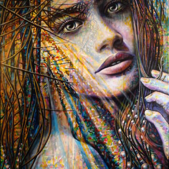 Painting titled ""phaedra"" by Jean-Jacques Briquet, Original Artwork, Acrylic Mounted on Wood Stretcher frame