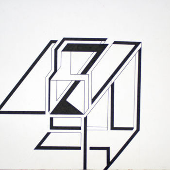 Painting titled "X au Cube (My Blatt…" by Clément Charoy, Original Artwork, Marker