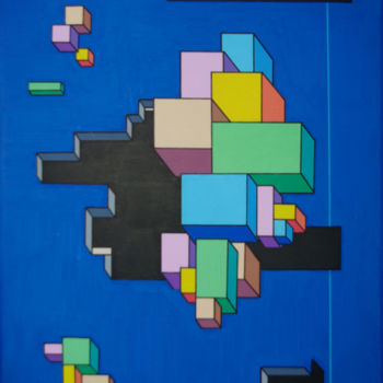 Malerei mit dem Titel "Urbs 7" von Clément Charoy, Original-Kunstwerk, Marker