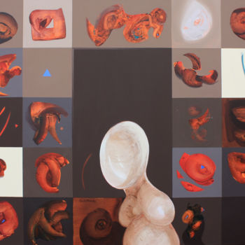 Schilderij getiteld "Аnonymous" door Pribi, Origineel Kunstwerk, Acryl