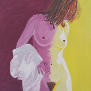 Peinture intitulée "femme-a-la-chemise-…" par Jean Philippe Dufau, Œuvre d'art originale, Acrylique