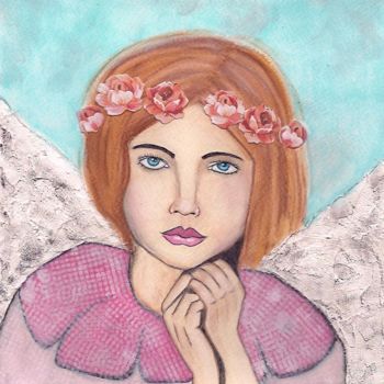 Peinture intitulée "angel" par Ellen Hendrikx, Œuvre d'art originale, Acrylique