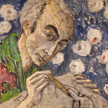 Peinture intitulée "Portrait de l'autop…" par Dominique Bertrand, Œuvre d'art originale, Huile