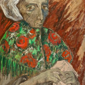Peinture intitulée "La tricoteuse de Pa…" par Dominique Bertrand, Œuvre d'art originale, Huile