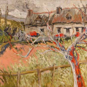 Peinture intitulée "Clos-de-Fougères au…" par Dominique Bertrand, Œuvre d'art originale, Huile