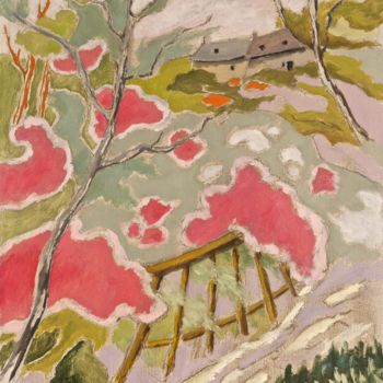 Peinture intitulée "Clos-de-Fougères à…" par Dominique Bertrand, Œuvre d'art originale, Huile