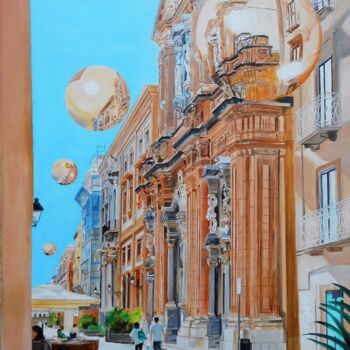 Peinture intitulée "corso-vittorio-eman…" par Manu Surreabulliste, Œuvre d'art originale, Huile
