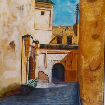 Peinture intitulée "Old city/FEZ" par Abdelouahed Ghanemi, Œuvre d'art originale, Acrylique