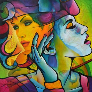 Peinture intitulée "butterfly" par Jeannette Guichard-Bunel, Œuvre d'art originale, Huile