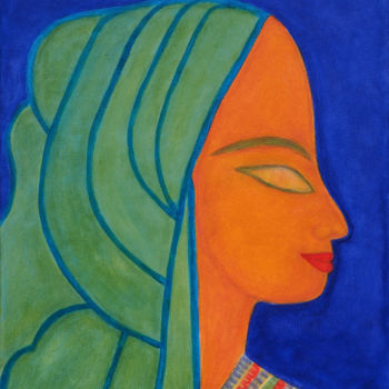 Painting titled "pharaonische Impres…" by Sigrun Neumann (Sineu), Original Artwork, Acrylic