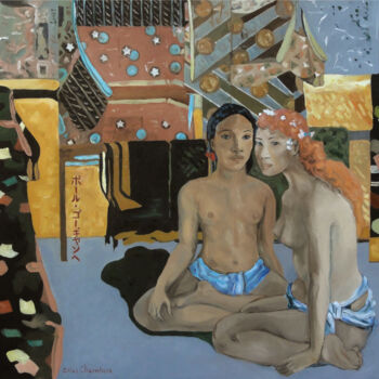 Peinture intitulée "Contes pacifiques -…" par Gilles Chambon, Œuvre d'art originale, Huile
