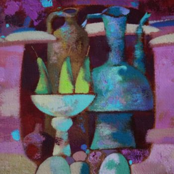 Pittura intitolato "Three pears" da Andrey Simakov, Opera d'arte originale, Olio