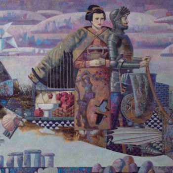 Ζωγραφική με τίτλο "Return of knight" από Andrey Simakov, Αυθεντικά έργα τέχνης, Λάδι