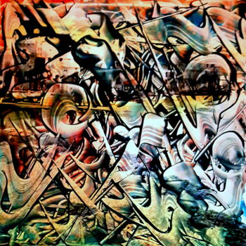Peinture intitulée "Les temps modernes" par Pierre-Paul Marchini, Œuvre d'art originale, Huile
