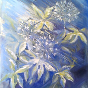 Peinture intitulée "agapanthe" par Marie Pascale Martins, Œuvre d'art originale, Huile