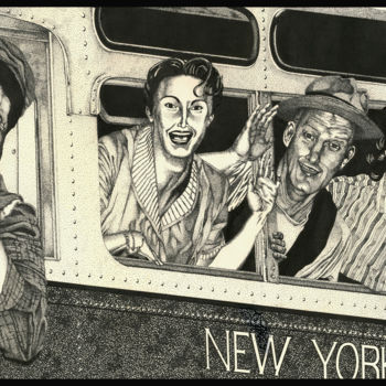Zeichnungen mit dem Titel "The Honeymooners" von Journeymandesigns, Original-Kunstwerk, Tinte