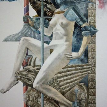 Painting titled "Gothic" by Andrey Simakov, Original Artwork, Watercolor
