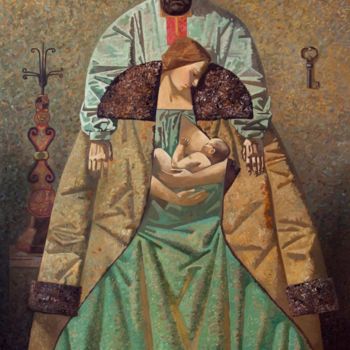Peinture intitulée "Family" par Andrey Simakov, Œuvre d'art originale, Huile