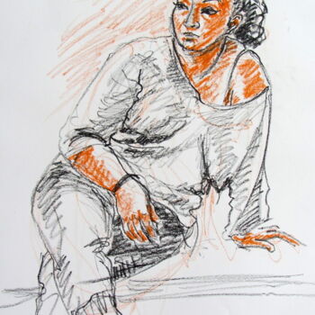 Dessin intitulée "Mélissa 2  28 oct 2…" par Anne-Marie Mary, Œuvre d'art originale
