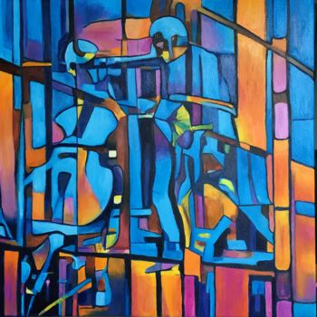 Painting titled "Complicité" by Philippe Van Bellinghen, Original Artwork, Oil