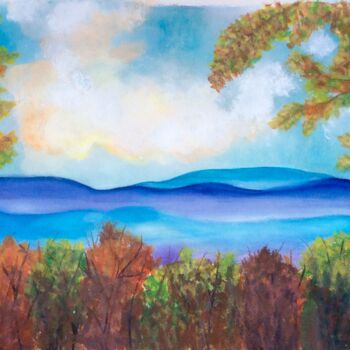 Painting titled "Another Indian Summ…" by Artistry By Ajanta, Original Artwork, Watercolor