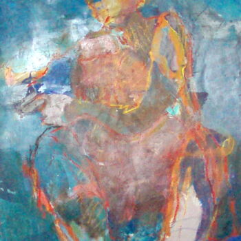 Peinture intitulée "Invité Bleu" par Catherine Monmarson, Œuvre d'art originale, Acrylique