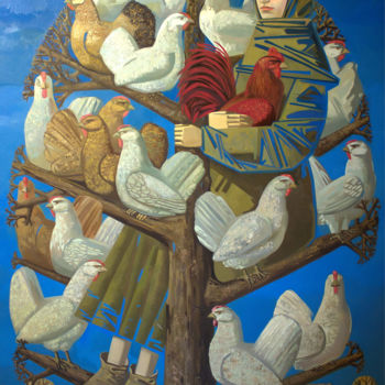 Painting titled "April" by Andrey Simakov, Original Artwork, Oil