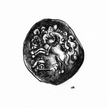 Dessin intitulée "monnaie epona" par Constance Robine, Œuvre d'art originale
