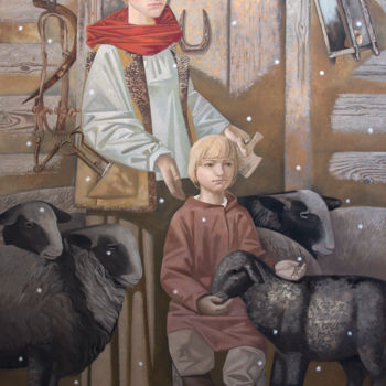 Painting titled "November" by Andrey Simakov, Original Artwork, Oil