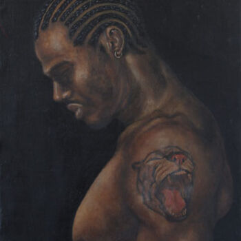 Painting titled "YOUNG PANTHER" by Joe Johnson, Original Artwork