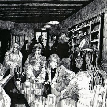 Dessin intitulée ""La fête du temps"" par Claude Hardenne, Œuvre d'art originale