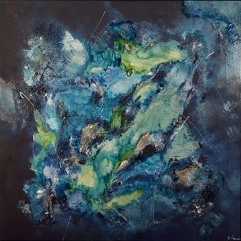Painting titled "Océalie 11" by Stéphanie Menard, Original Artwork, Acrylic Mounted on Wood Stretcher frame