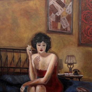 Painting titled "La Notte" by Hana Agić, Original Artwork, Acrylic