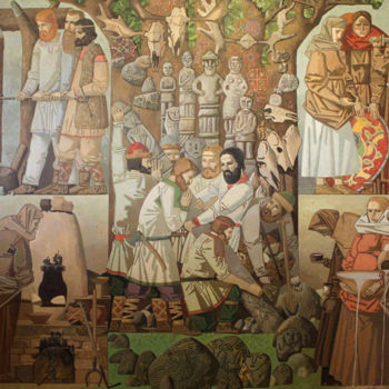 제목이 "Birth of gods"인 미술작품 Andrey Simakov로, 원작, 기름